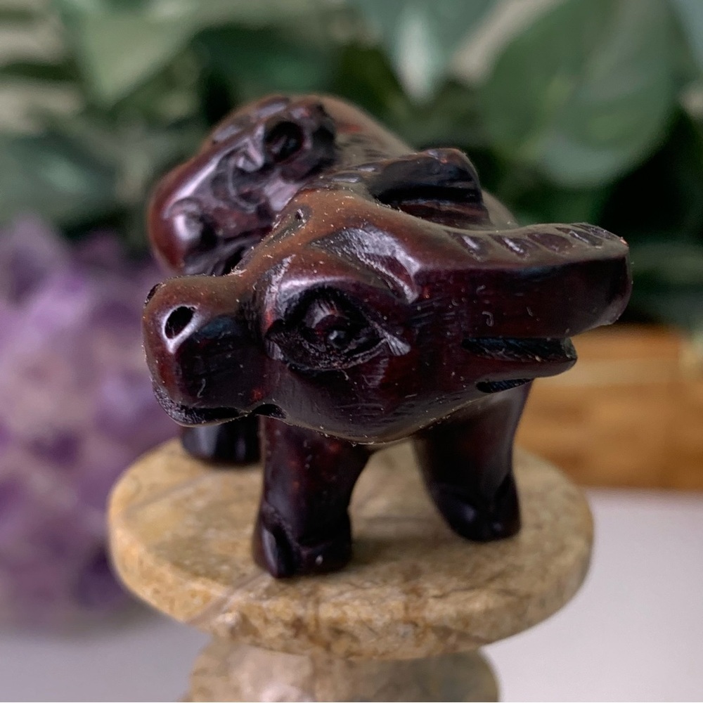 Vintage Boxwood Ox With Monkey Netsuke Hand Carved Animal Figurine Wood Carving - Picture 4 of 13